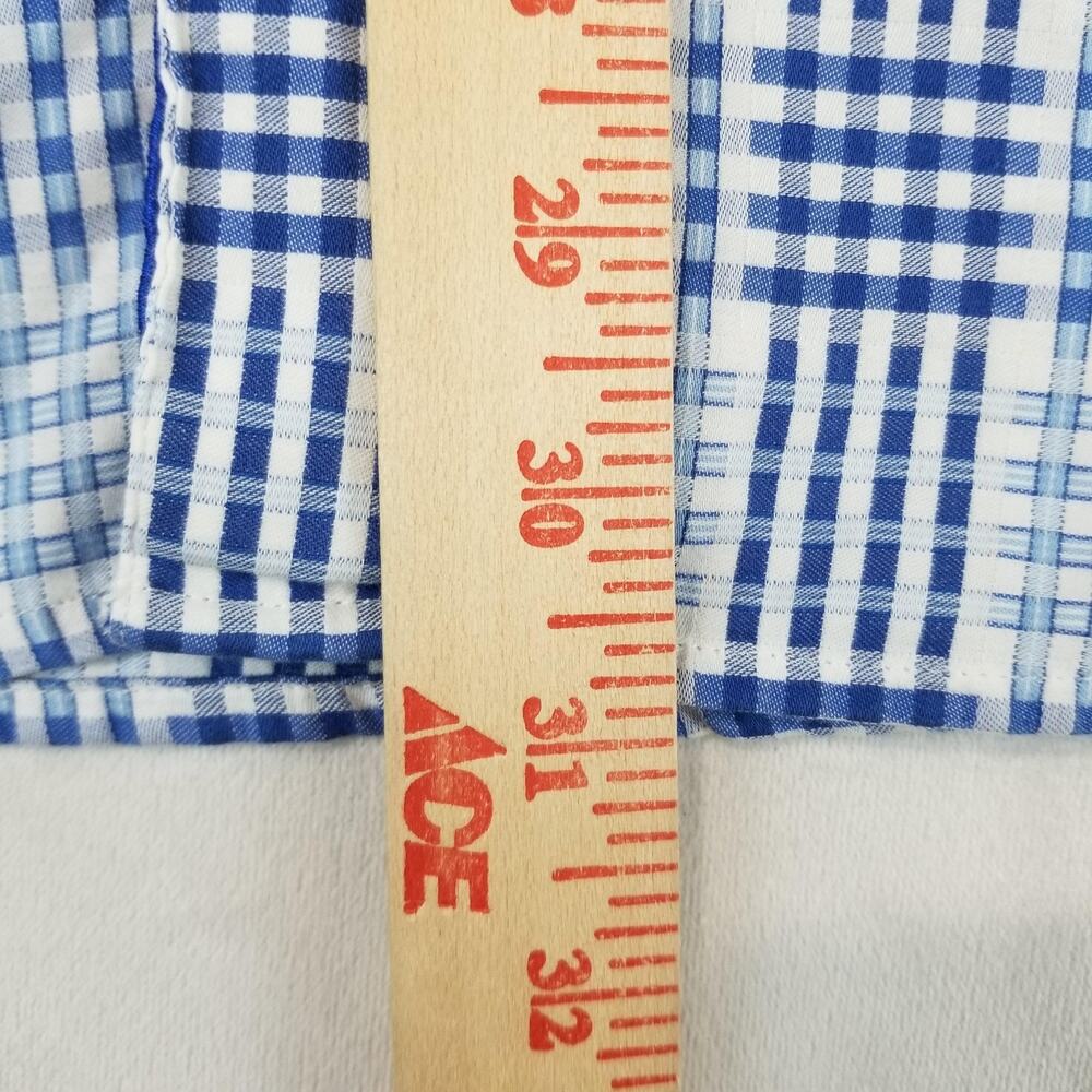 Robert Graham Shirt Mens XL Blue White Plaid Classic Fit Button Up Cotton Casual - Picture 9 of 10
